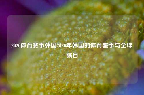 2020体育赛事韩国2020年韩国的体育盛事与全球瞩目