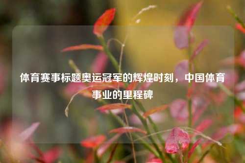 体育赛事标题奥运冠军的辉煌时刻，中国体育事业的里程碑