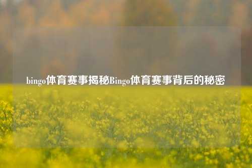 bingo体育赛事揭秘Bingo体育赛事背后的秘密