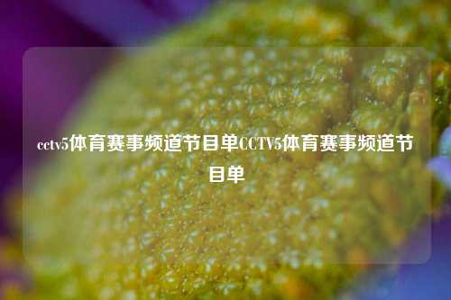 cctv5体育赛事频道节目单CCTV5体育赛事频道节目单