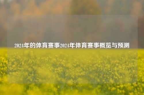 2024年的体育赛事2024年体育赛事概览与预测