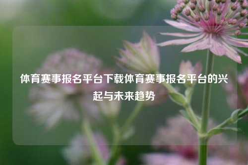 体育赛事报名平台下载体育赛事报名平台的兴起与未来趋势