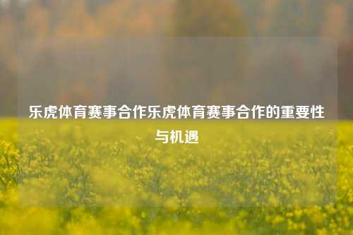 乐虎体育赛事合作乐虎体育赛事合作的重要性与机遇