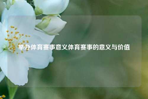 举办体育赛事意义体育赛事的意义与价值