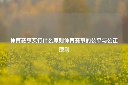 体育赛事实行什么原则体育赛事的公平与公正原则