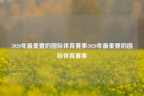 2020年最重要的国际体育赛事2020年最重要的国际体育赛事