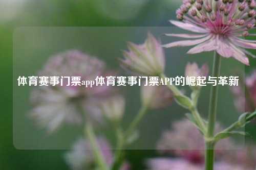 体育赛事门票app体育赛事门票APP的崛起与革新