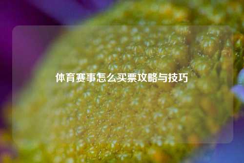 体育赛事怎么买票攻略与技巧