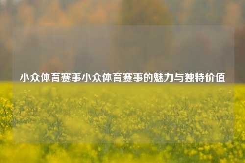 小众体育赛事小众体育赛事的魅力与独特价值