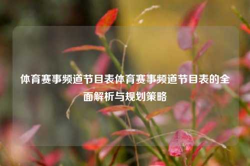 体育赛事频道节目表体育赛事频道节目表的全面解析与规划策略