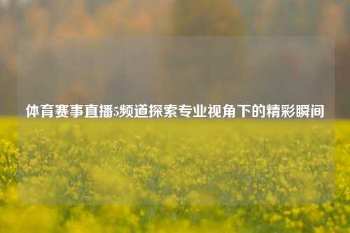 体育赛事直播5频道探索专业视角下的精彩瞬间