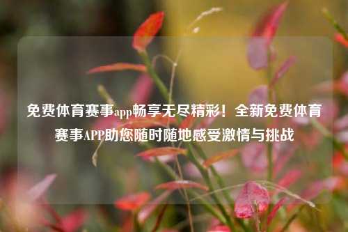 免费体育赛事app畅享无尽精彩！全新免费体育赛事APP助您随时随地感受激情与挑战