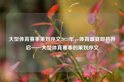 大型体育赛事策划序文2023年，体育盛宴即将开启——大型体育赛事的策划序文