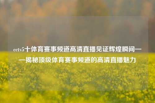 cctv5十体育赛事频道高清直播见证辉煌瞬间——揭秘顶级体育赛事频道的高清直播魅力