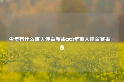 今年有什么重大体育赛事2023年重大体育赛事一览