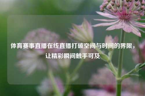 体育赛事直播在线直播打破空间与时间的界限，让精彩瞬间触手可及
