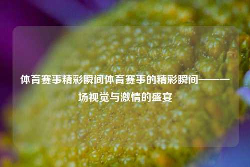体育赛事精彩瞬间体育赛事的精彩瞬间——一场视觉与激情的盛宴