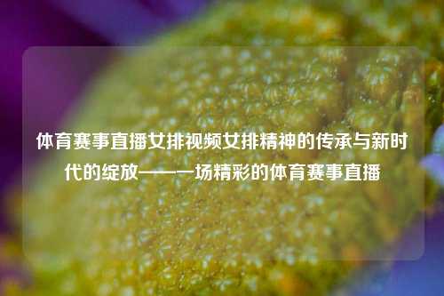 体育赛事直播女排视频女排精神的传承与新时代的绽放——一场精彩的体育赛事直播