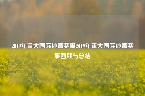 2019年重大国际体育赛事2019年重大国际体育赛事回顾与总结