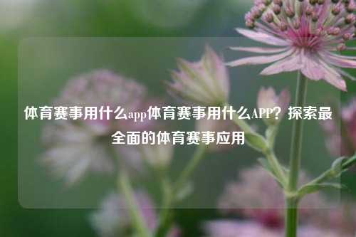 体育赛事用什么app体育赛事用什么APP？探索最全面的体育赛事应用