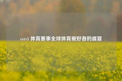 cctv5 体育赛事全球体育爱好者的盛宴