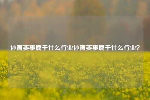 体育赛事属于什么行业体育赛事属于什么行业？