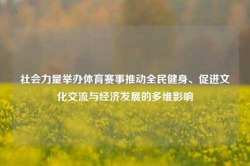 社会力量举办体育赛事推动全民健身、促进文化交流与经济发展的多维影响