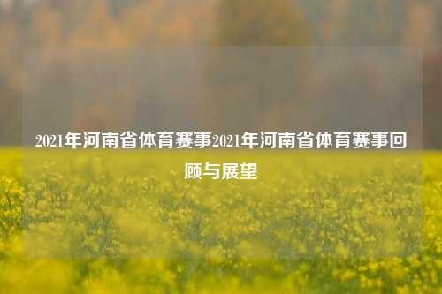 2021年河南省体育赛事2021年河南省体育赛事回顾与展望