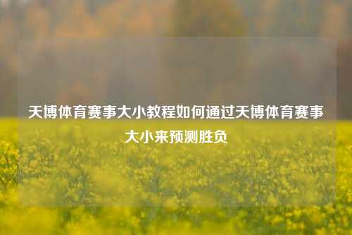 天博体育赛事大小教程如何通过天博体育赛事大小来预测胜负