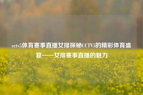 cctv5体育赛事直播女排探秘CCTV5的精彩体育盛宴——女排赛事直播的魅力