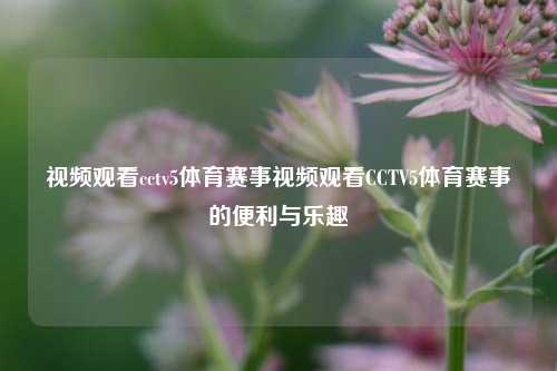 视频观看cctv5体育赛事视频观看CCTV5体育赛事的便利与乐趣
