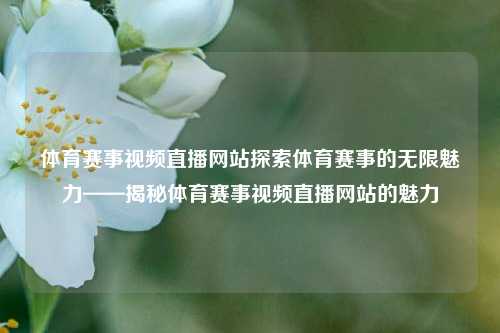 体育赛事视频直播网站探索体育赛事的无限魅力——揭秘体育赛事视频直播网站的魅力