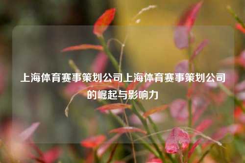 上海体育赛事策划公司上海体育赛事策划公司的崛起与影响力