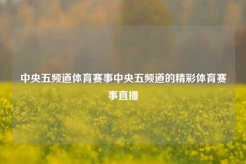 中央五频道体育赛事中央五频道的精彩体育赛事直播