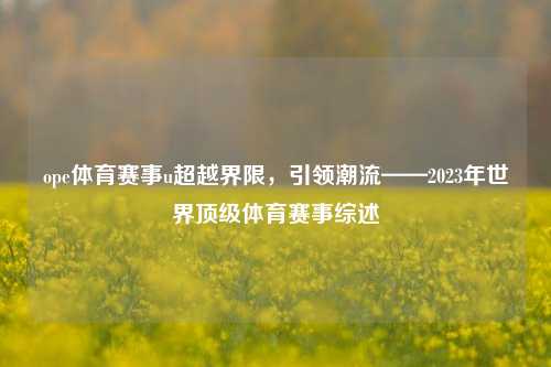 ope体育赛事u超越界限，引领潮流——2023年世界顶级体育赛事综述
