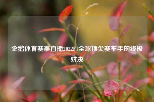 企鹅体育赛事直播2022F1全球顶尖赛车手的终极对决