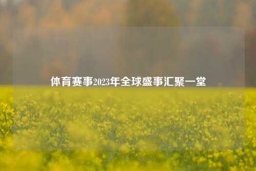 体育赛事2023年全球盛事汇聚一堂