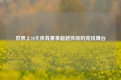 世界上10大体育赛事超越传统的竞技舞台
